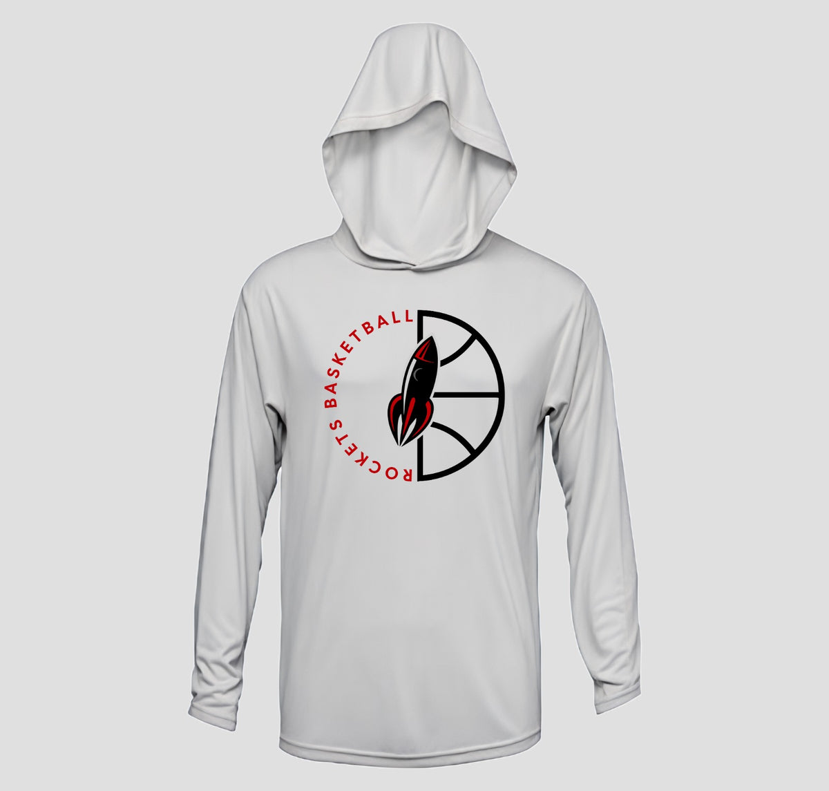 Free Home Rockets Basketball Long Sleeve Hooded Performance/Shooting Shirt