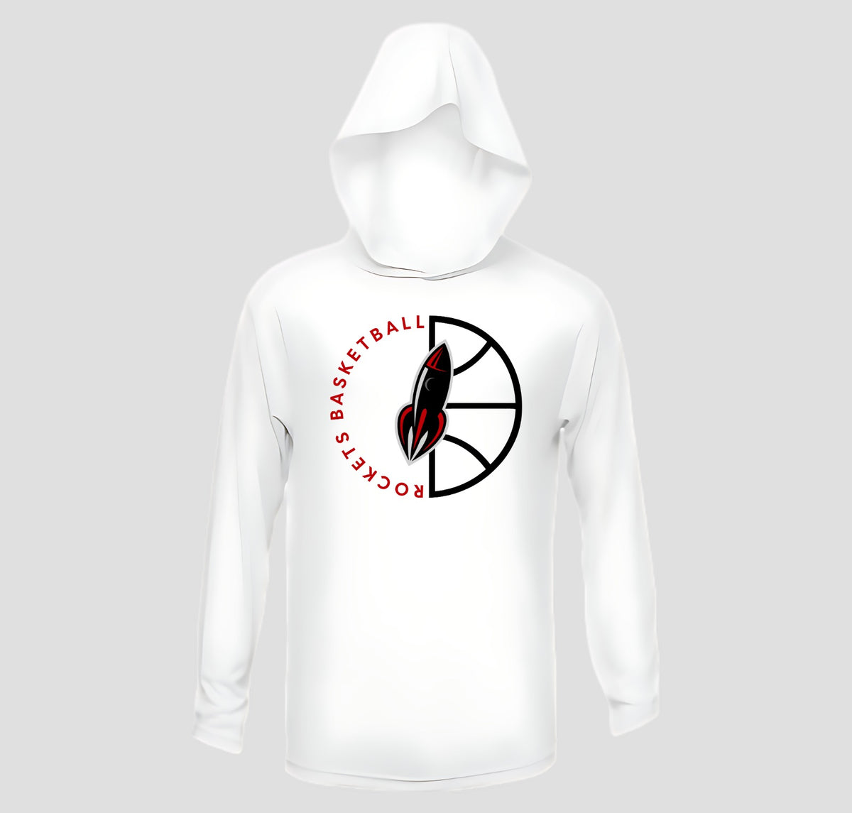 Free Home Rockets Basketball Long Sleeve Hooded Performance/Shooting Shirt