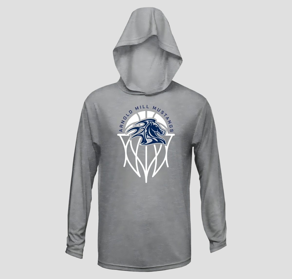 Arnold Mill Basketball Hooded Long Sleeve Performance/Shooting Shirt