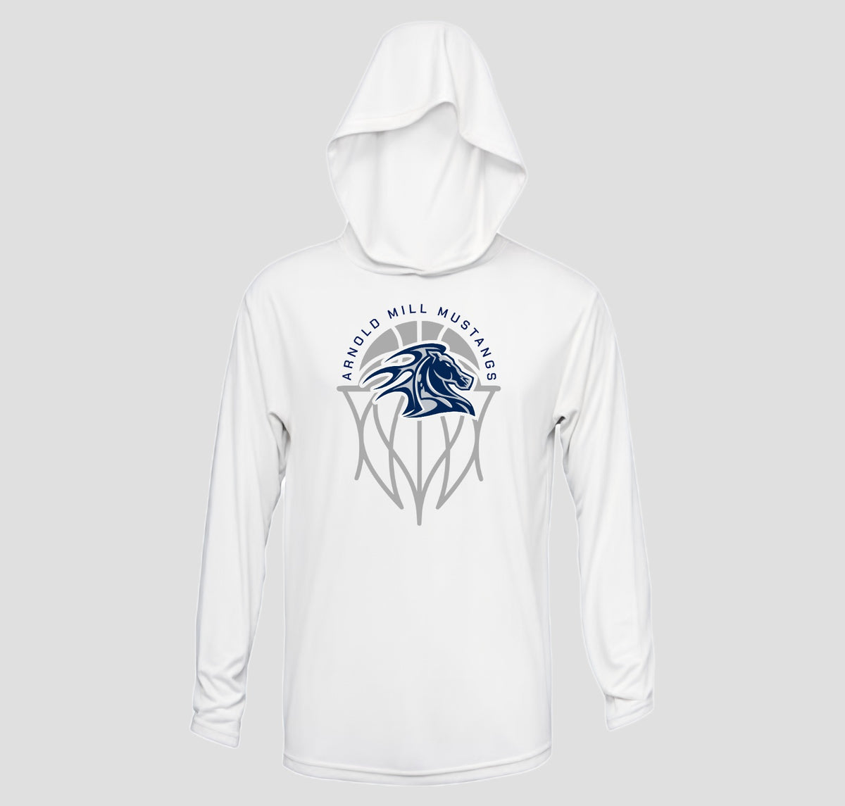 Arnold Mill Basketball Hooded Long Sleeve Performance/Shooting Shirt