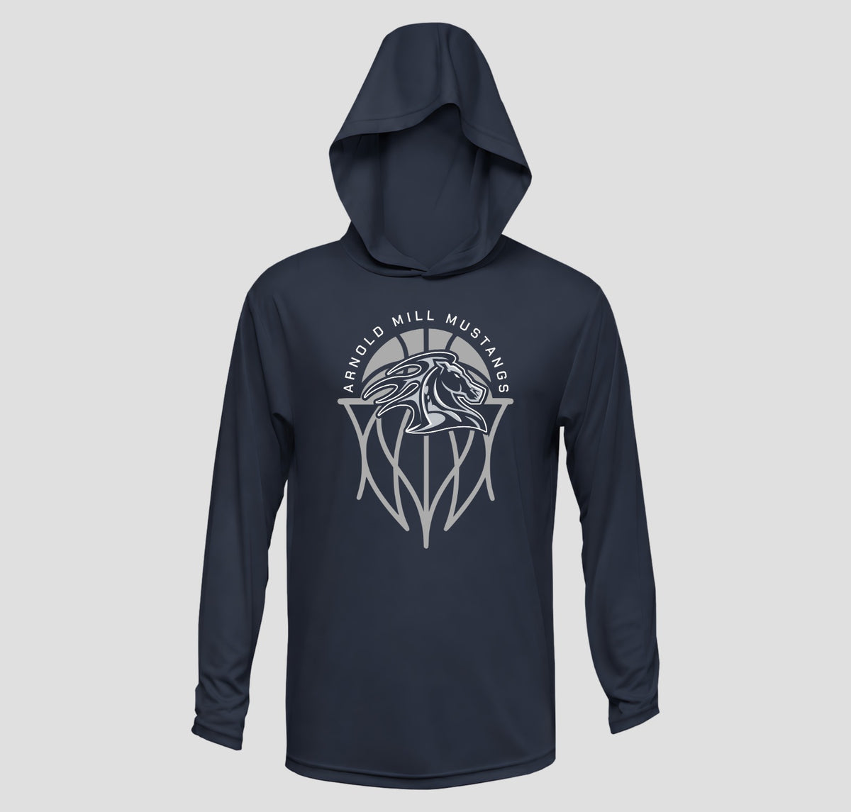 Arnold Mill Basketball Hooded Long Sleeve Performance/Shooting Shirt
