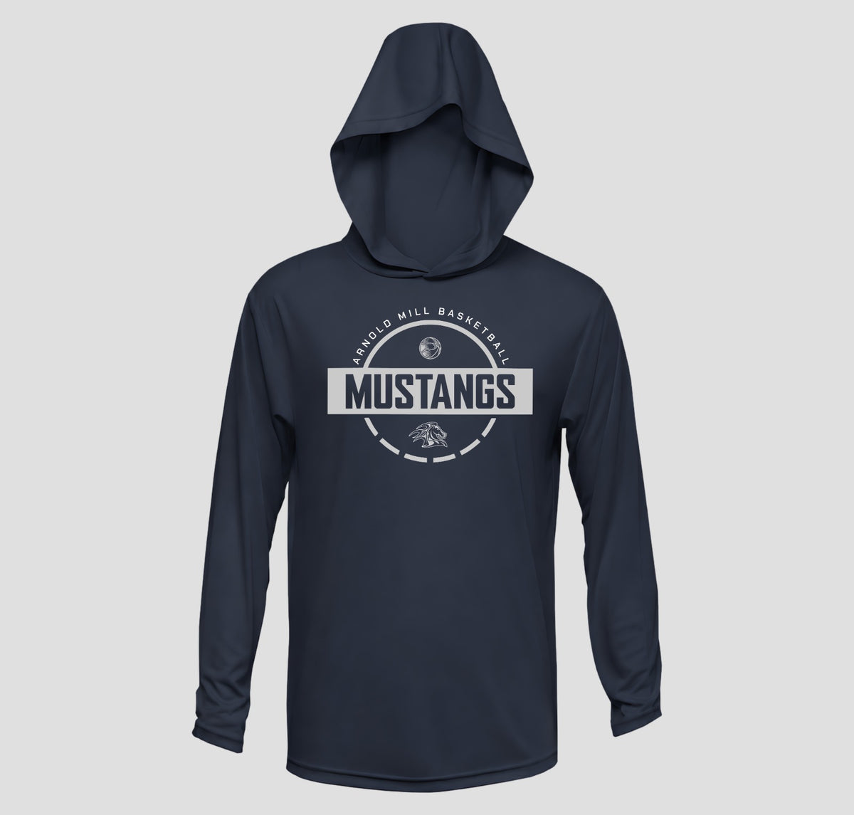 Arnold Mill Basketball Hooded Long Sleeve Performance/Shooting Shirt