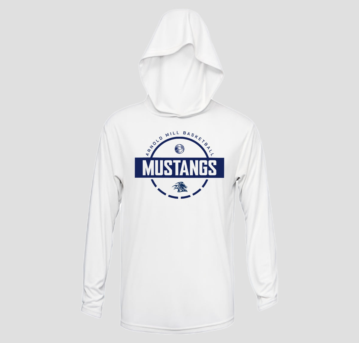 Arnold Mill Basketball Hooded Long Sleeve Performance/Shooting Shirt