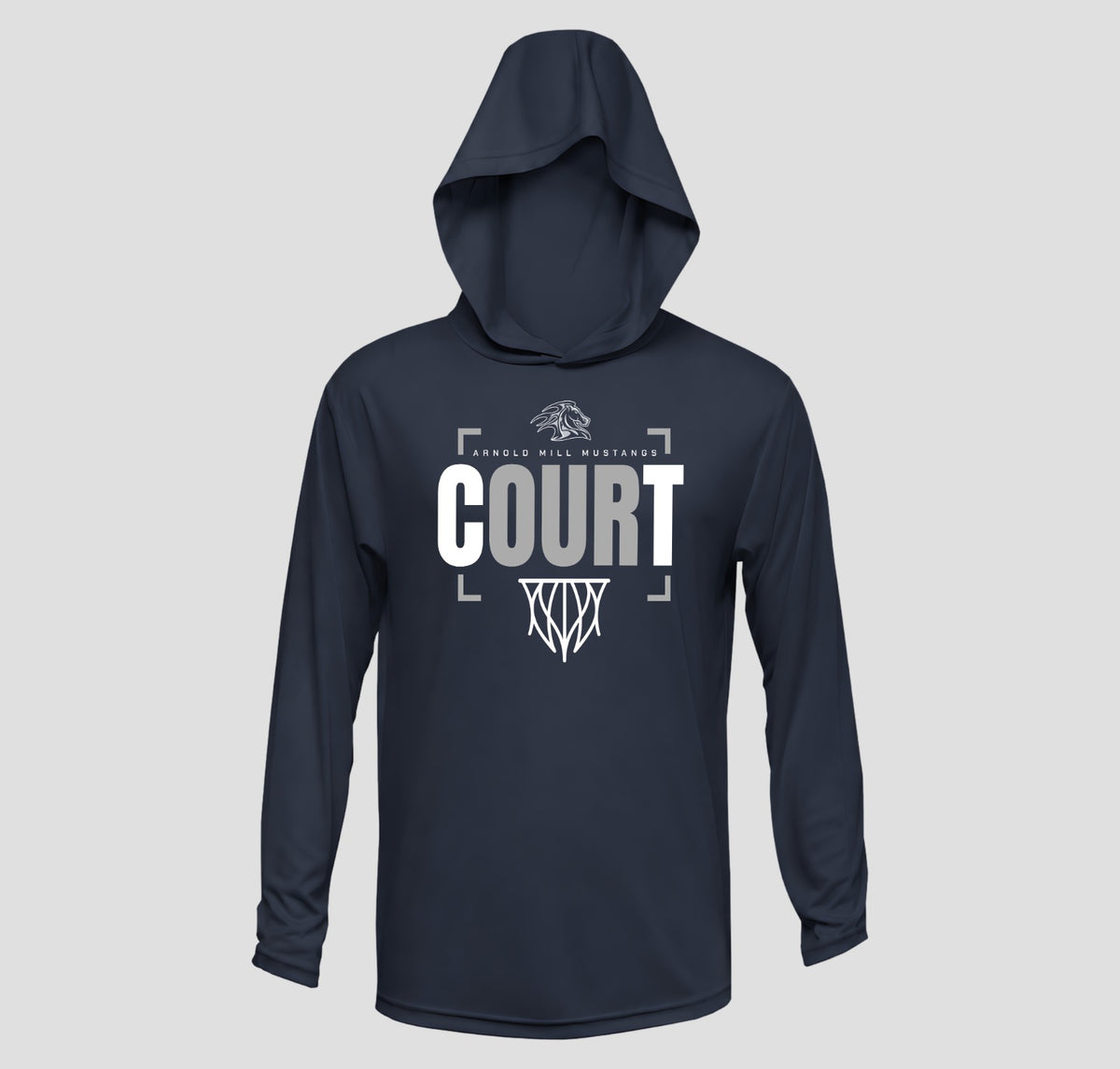 Arnold Mill Basketball Hooded Long Sleeve Performance/Shooting Shirt