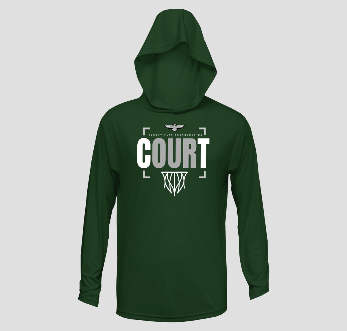 Hickory Flat Basketball Hooded Long Sleeve Performance/Shooting Shirt