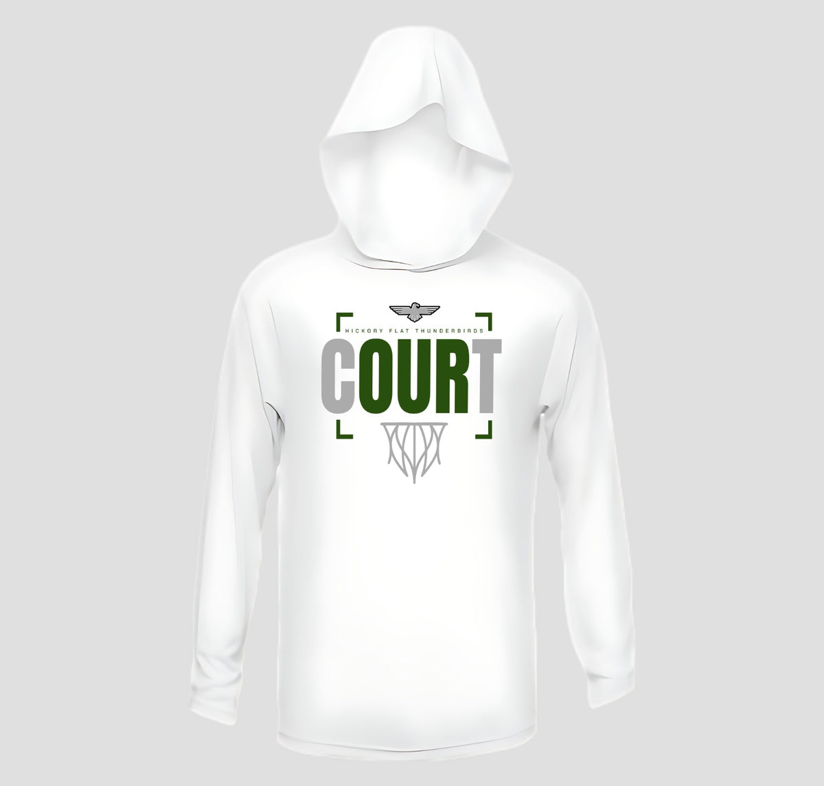 Hickory Flat Basketball Hooded Long Sleeve Performance/Shooting Shirt