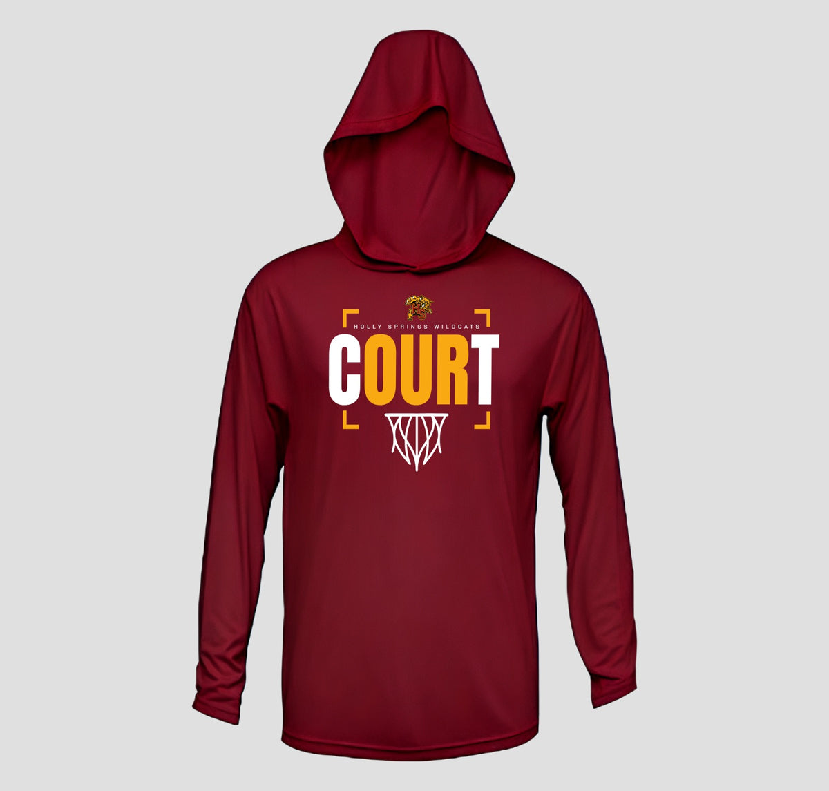 Holly Springs Wildcats Basketball Long Sleeve Hooded Performance/Shooting Shirt