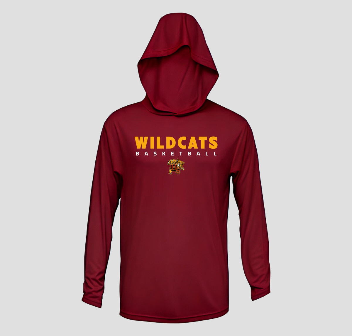 Holly Springs Wildcats Basketball Long Sleeve Hooded Performance/Shooting Shirt