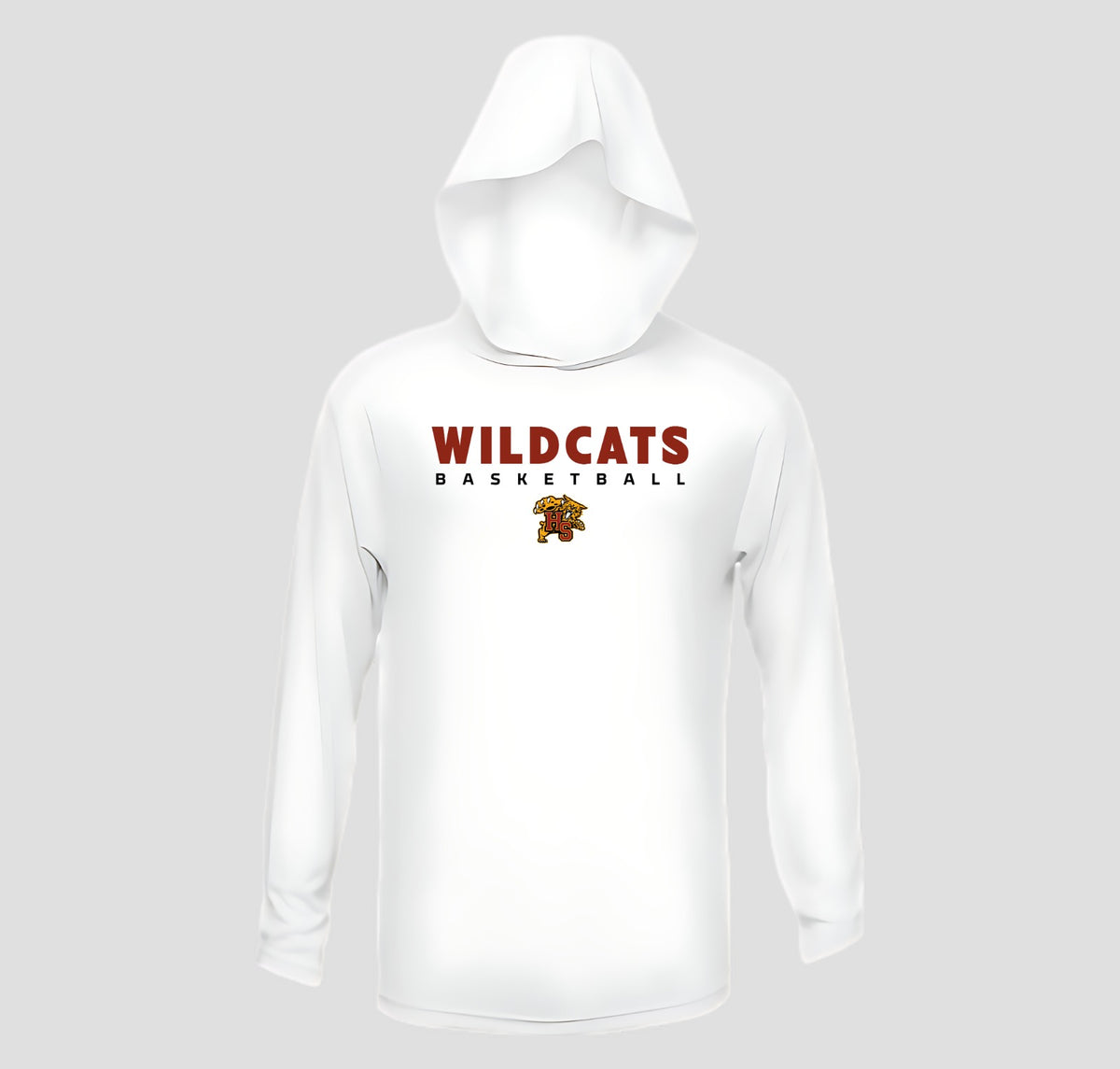 Holly Springs Wildcats Basketball Long Sleeve Hooded Performance/Shooting Shirt