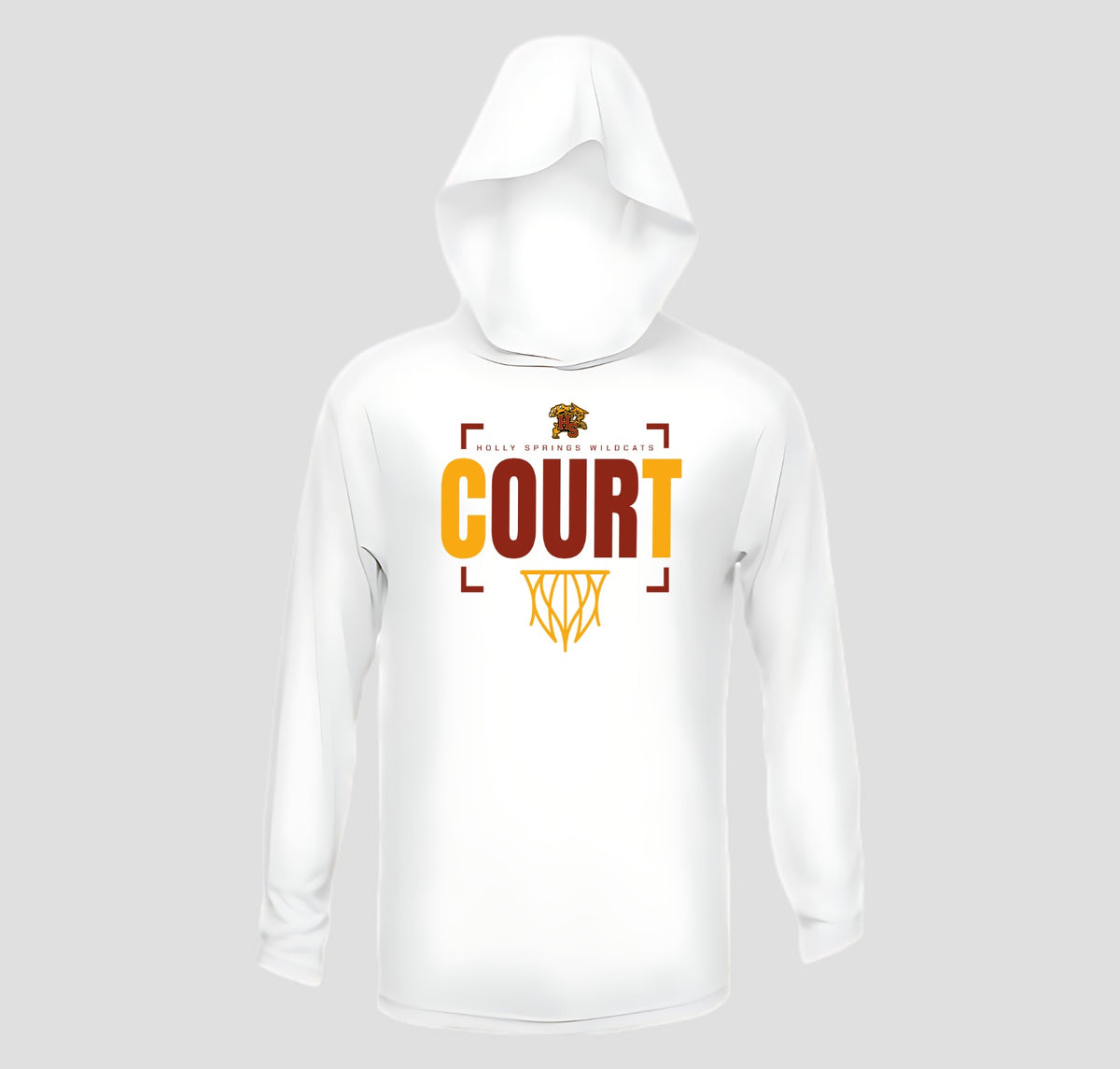 Holly Springs Wildcats Basketball Long Sleeve Hooded Performance/Shooting Shirt