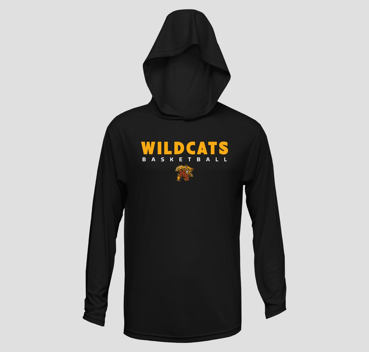 Holly Springs Wildcats Basketball Long Sleeve Hooded Performance/Shooting Shirt