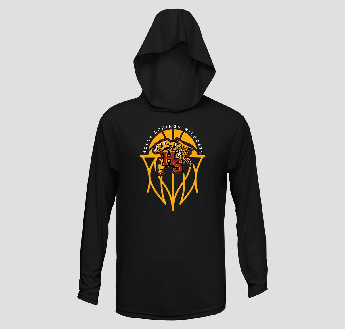 Holly Springs Wildcats Basketball Long Sleeve Hooded Performance/Shooting Shirt