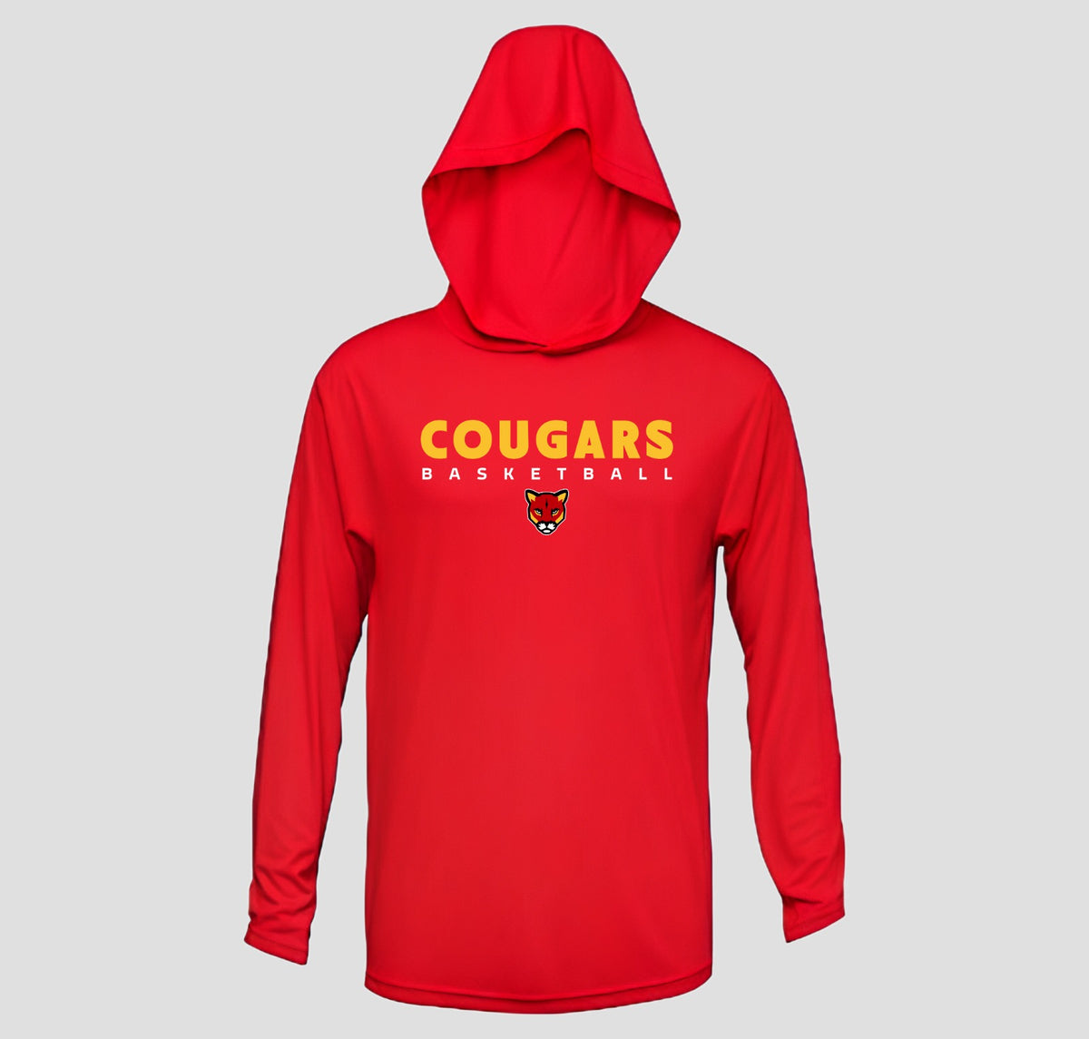 Mountain Road Cougars Basketball Long Sleeve Hooded Performance/Shooting Shirt