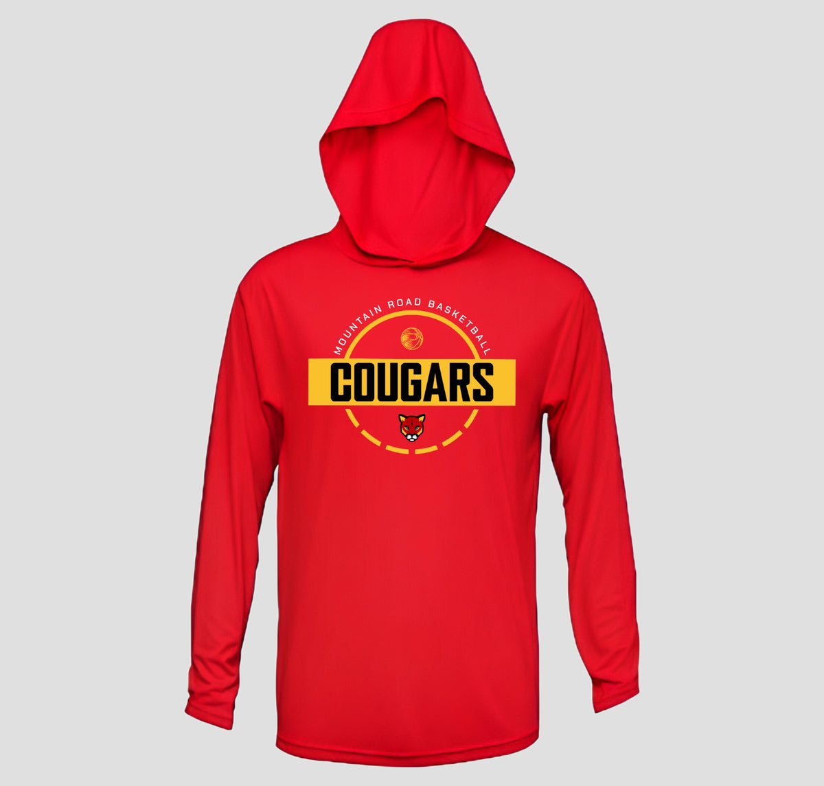 Mountain Road Cougars Basketball Long Sleeve Hooded Performance/Shooting Shirt