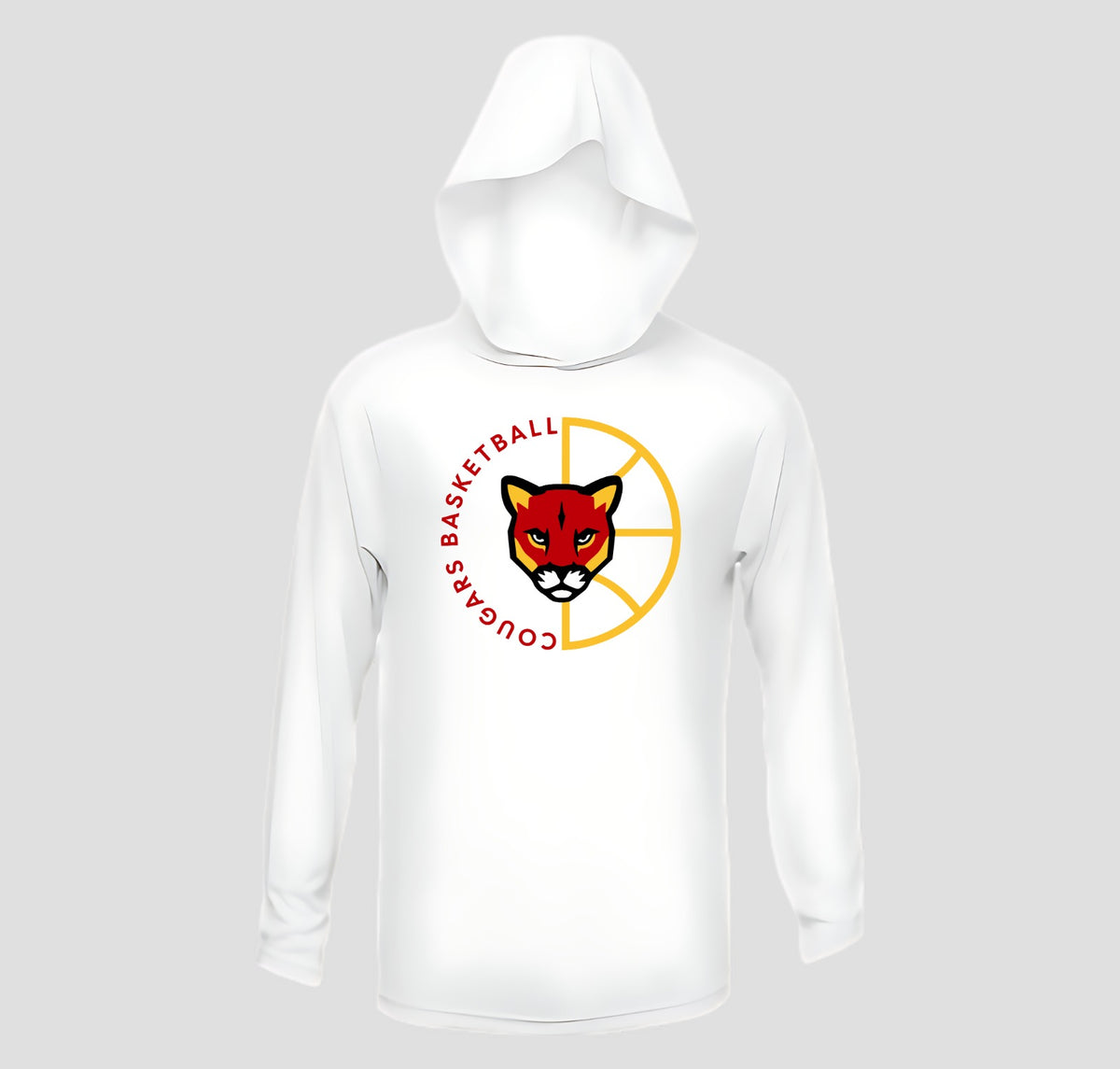 Mountain Road Cougars Basketball Long Sleeve Hooded Performance/Shooting Shirt