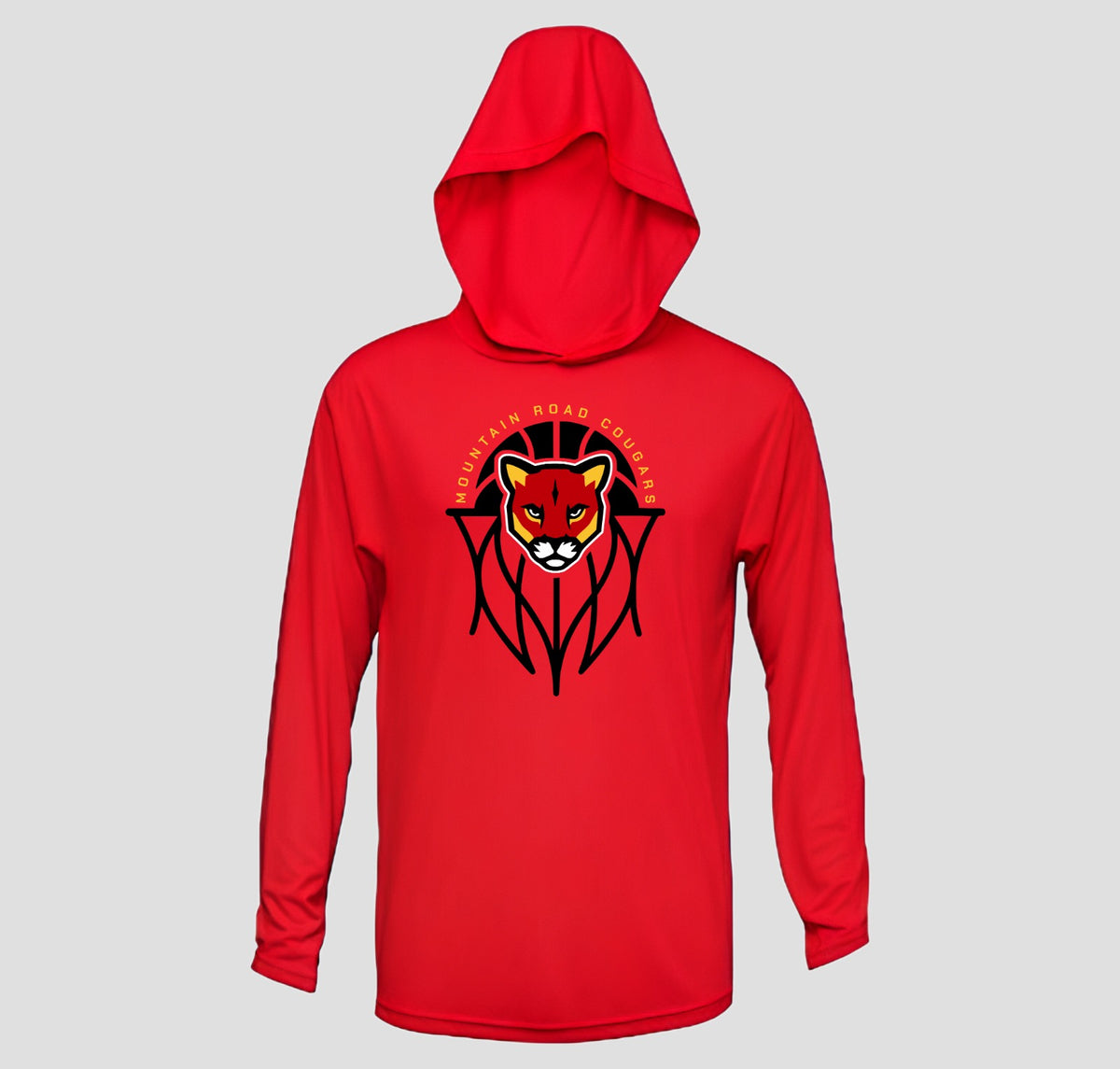 Mountain Road Cougars Basketball Long Sleeve Hooded Performance/Shooting Shirt