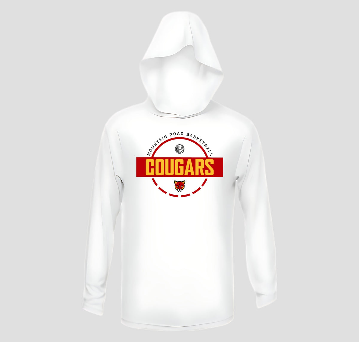 Mountain Road Cougars Basketball Long Sleeve Hooded Performance/Shooting Shirt
