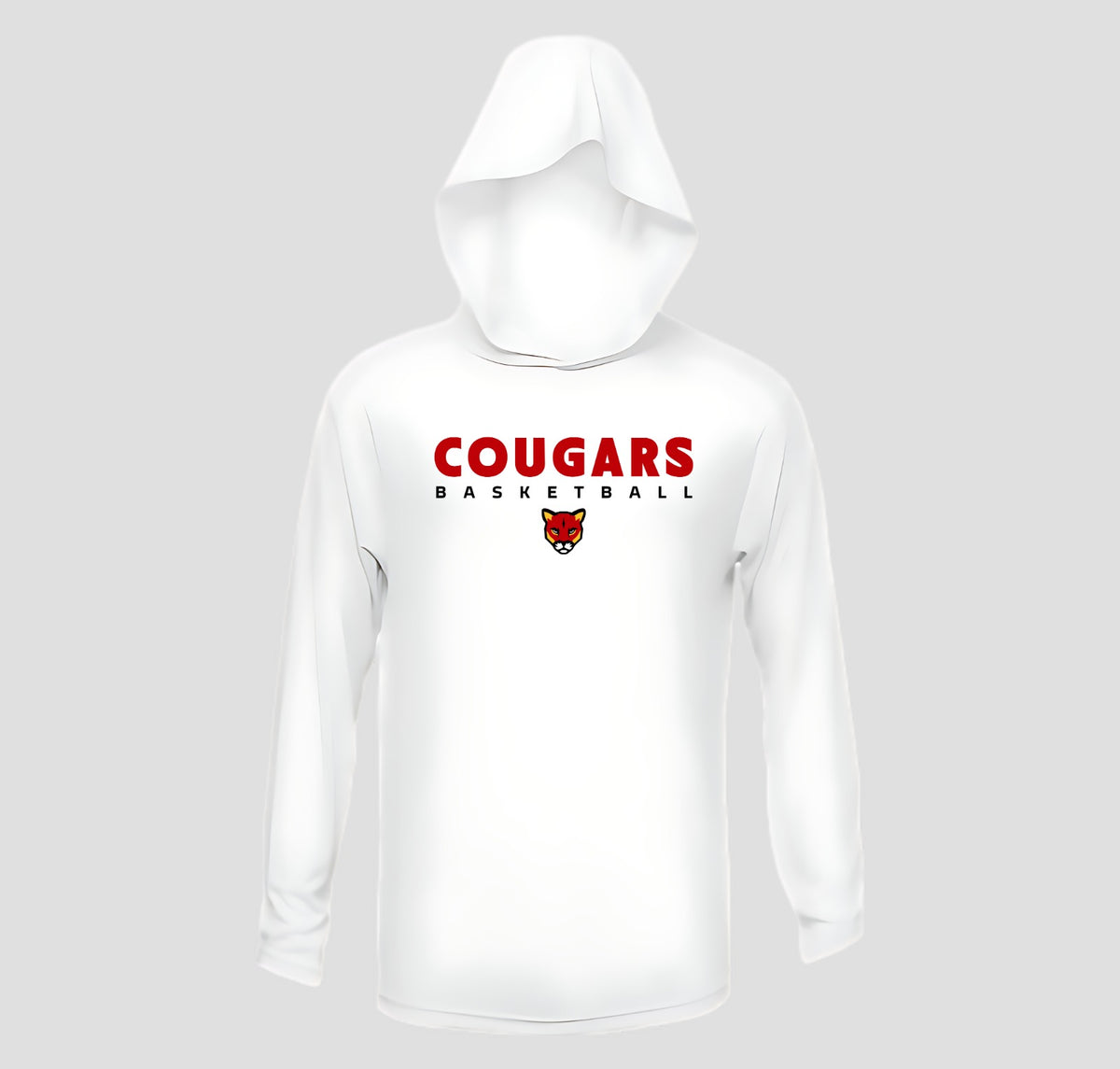 Mountain Road Cougars Basketball Long Sleeve Hooded Performance/Shooting Shirt