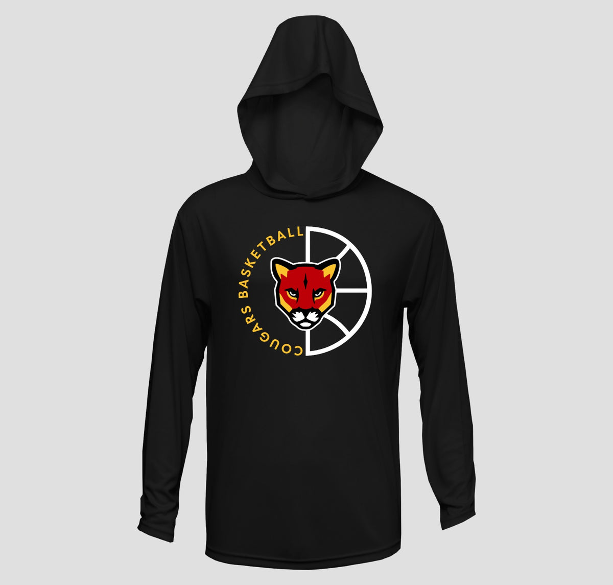 Mountain Road Cougars Basketball Long Sleeve Hooded Performance/Shooting Shirt