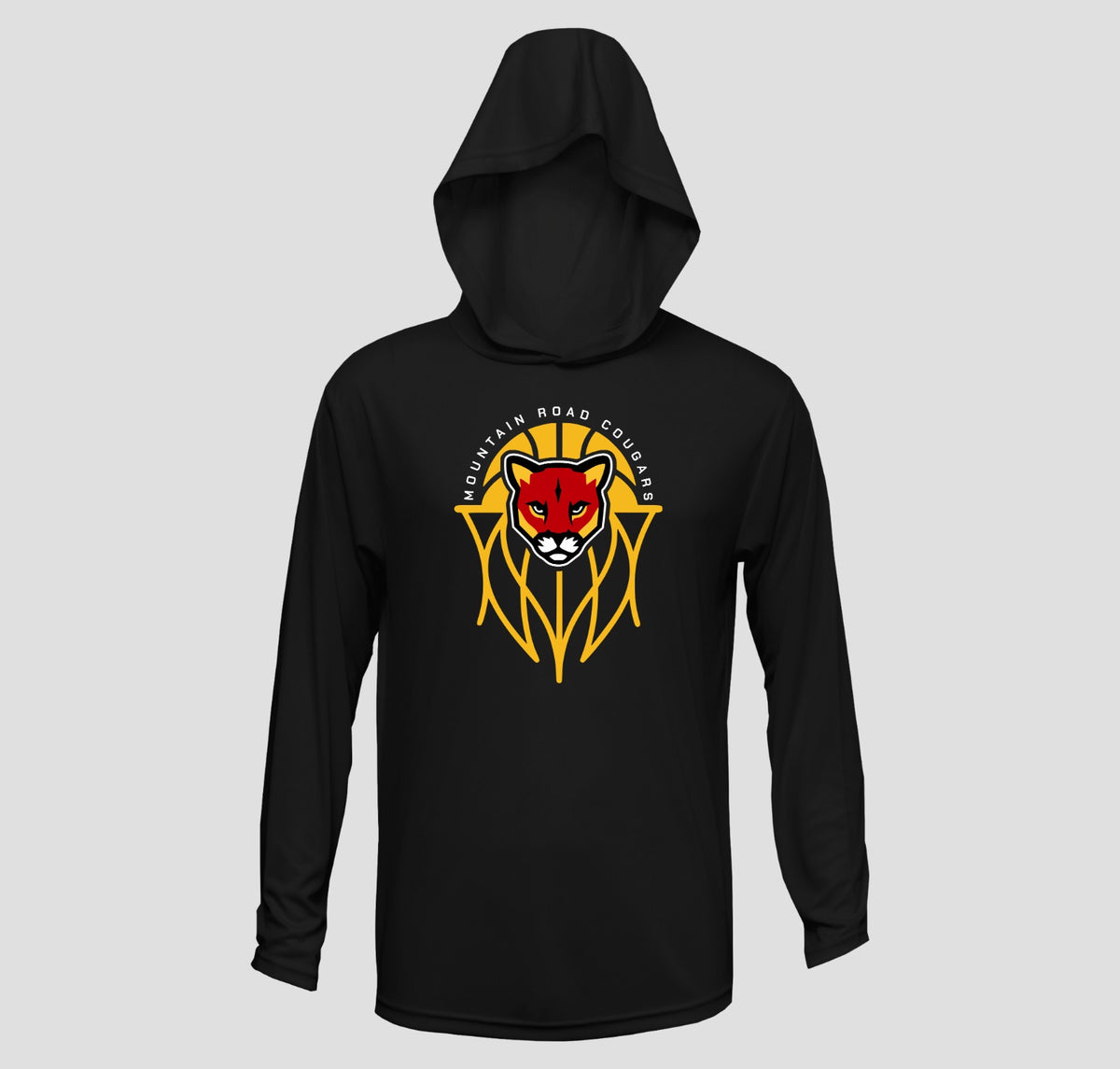 Mountain Road Cougars Basketball Long Sleeve Hooded Performance/Shooting Shirt