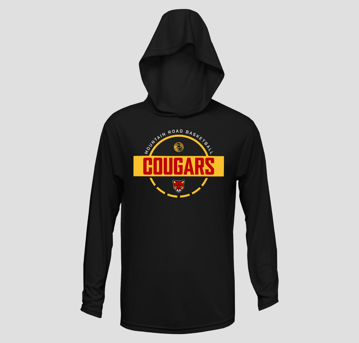 Mountain Road Cougars Basketball Long Sleeve Hooded Performance/Shooting Shirt