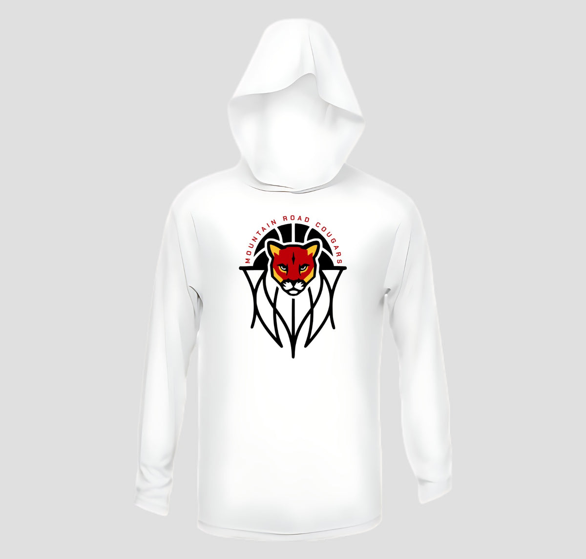 Mountain Road Cougars Basketball Long Sleeve Hooded Performance/Shooting Shirt