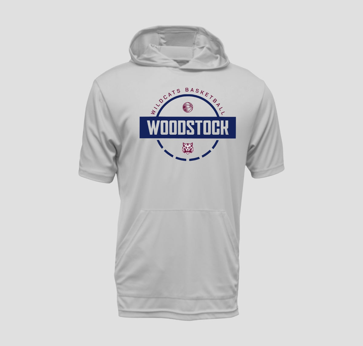 Woodstock Wildcats Basketball Hooded Short Sleeve Performance/Shooting Shirt