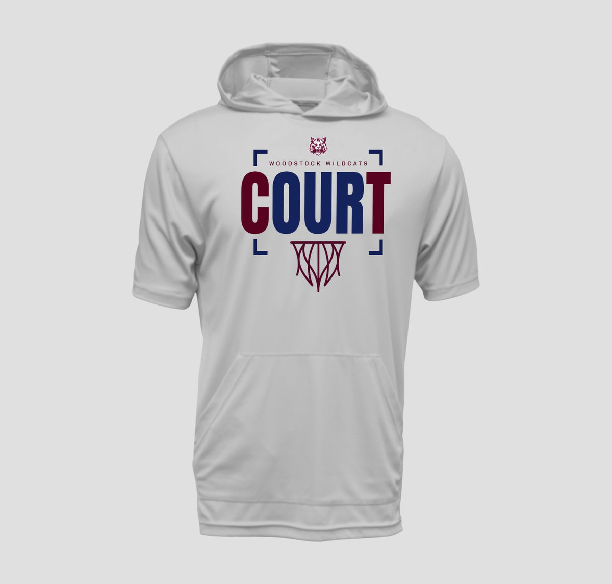 Woodstock Wildcats Basketball Hooded Short Sleeve Performance/Shooting Shirt