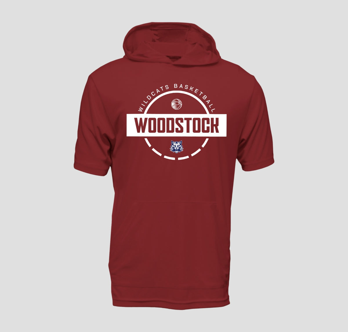 Woodstock Wildcats Basketball Hooded Short Sleeve Performance/Shooting Shirt
