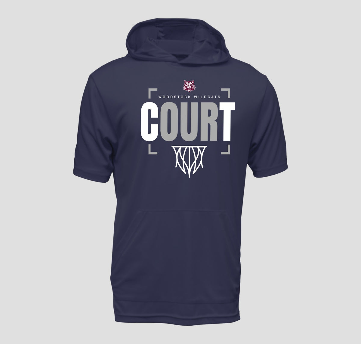 Woodstock Wildcats Basketball Hooded Short Sleeve Performance/Shooting Shirt