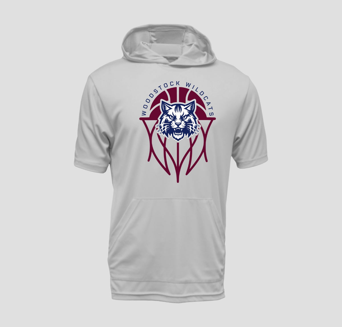 Woodstock Wildcats Basketball Hooded Short Sleeve Performance/Shooting Shirt
