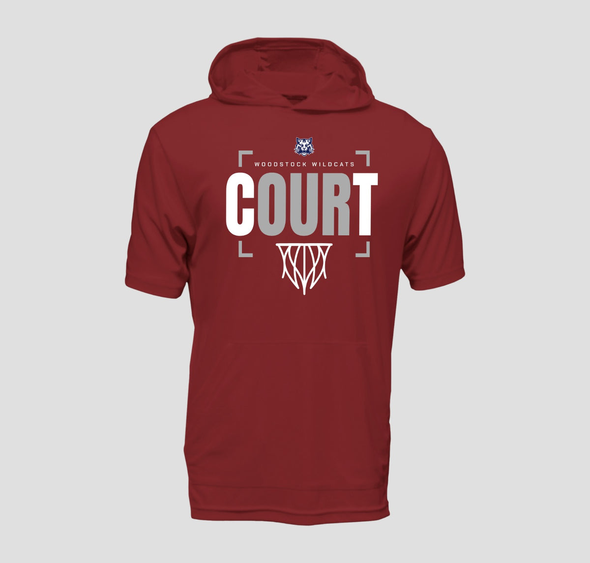 Woodstock Wildcats Basketball Hooded Short Sleeve Performance/Shooting Shirt