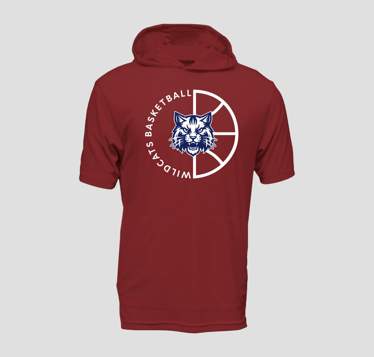 Woodstock Wildcats Basketball Hooded Short Sleeve Performance/Shooting Shirt