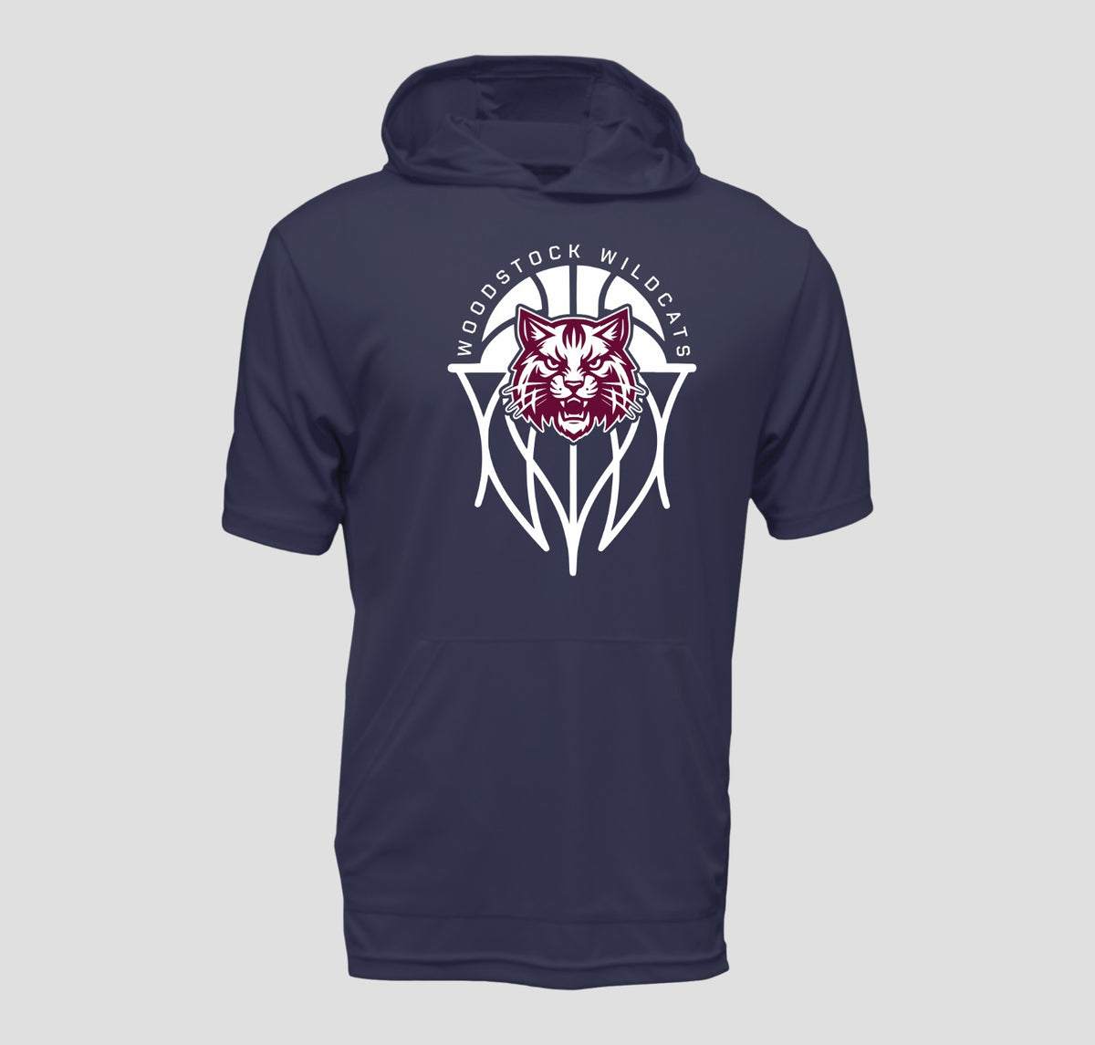 Woodstock Wildcats Basketball Hooded Short Sleeve Performance/Shooting Shirt