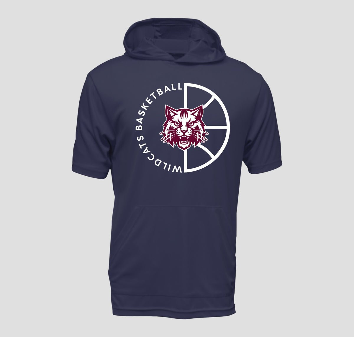 Woodstock Wildcats Basketball Hooded Short Sleeve Performance/Shooting Shirt
