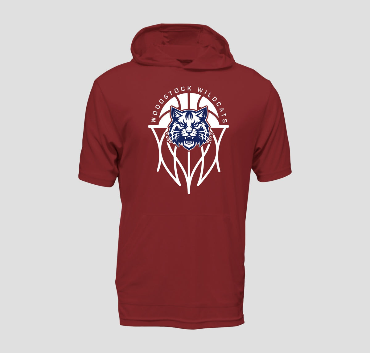 Woodstock Wildcats Basketball Hooded Short Sleeve Performance/Shooting Shirt