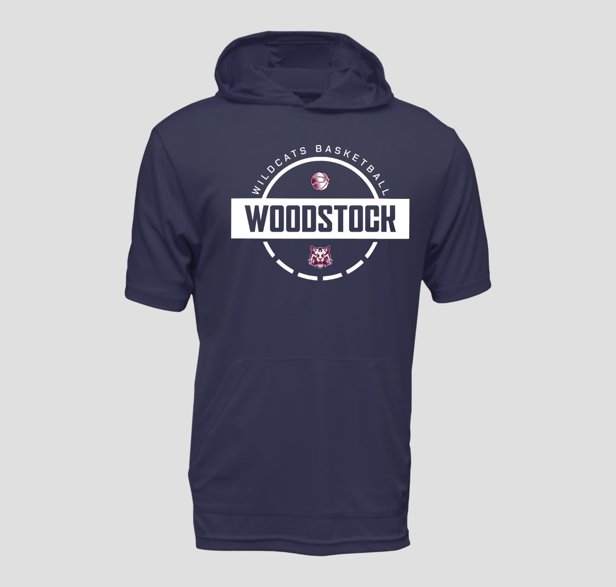 Woodstock Wildcats Basketball Hooded Short Sleeve Performance/Shooting Shirt