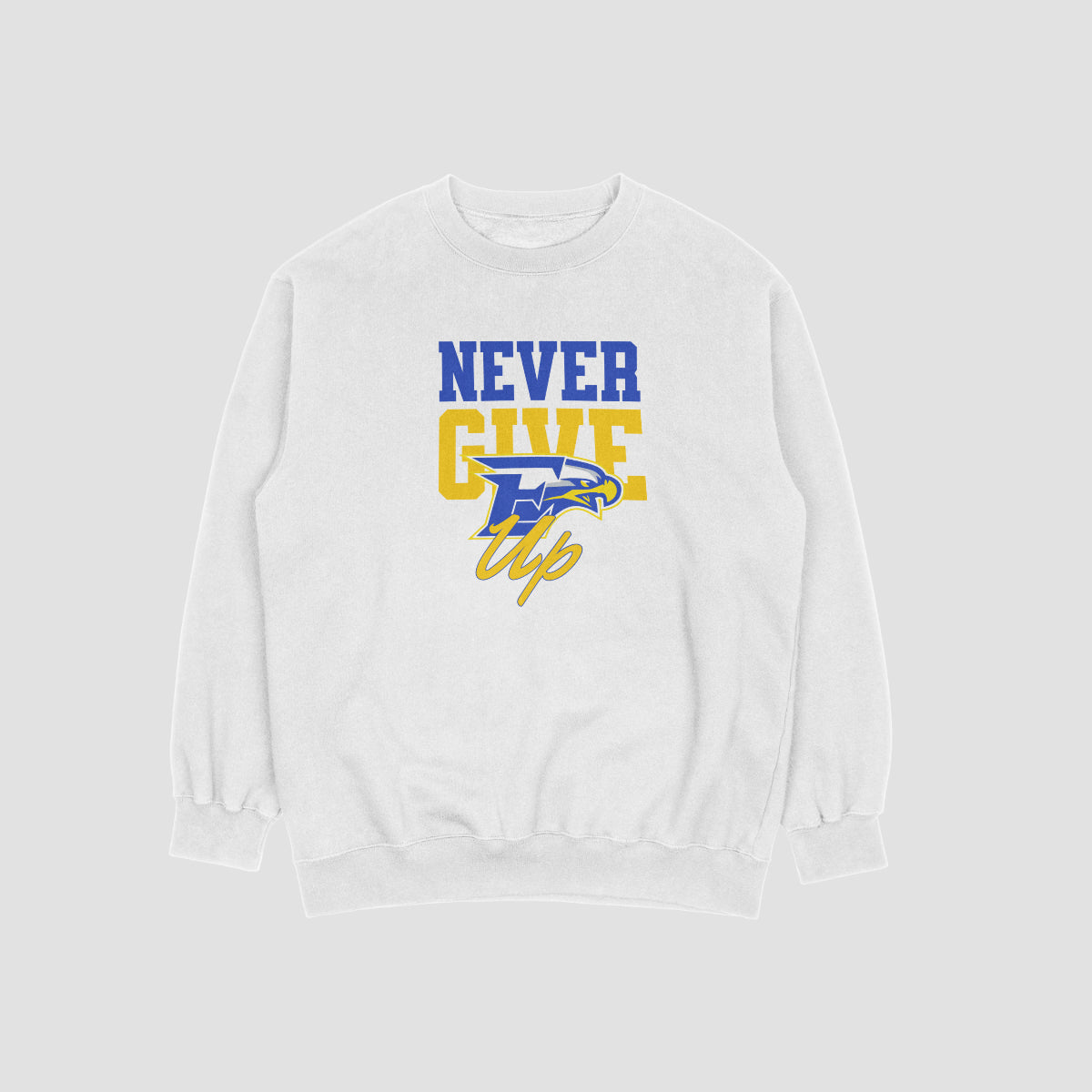 Etowah Youth Football Never Give Up Crewneck Sweatshirt