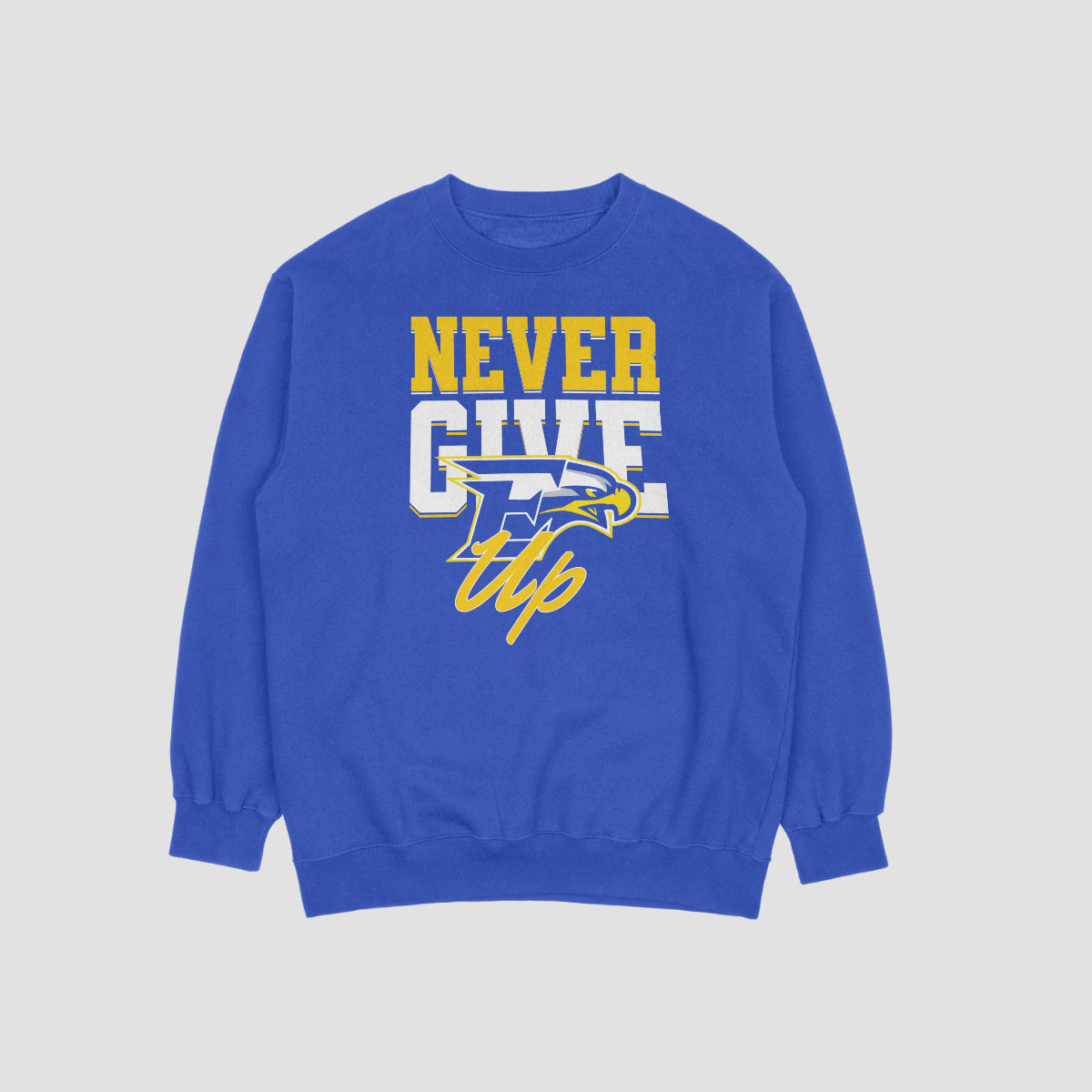 Etowah Youth Football Never Give Up Crewneck Sweatshirt